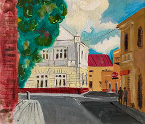 painting, Ożoga Street by Nina Talbot