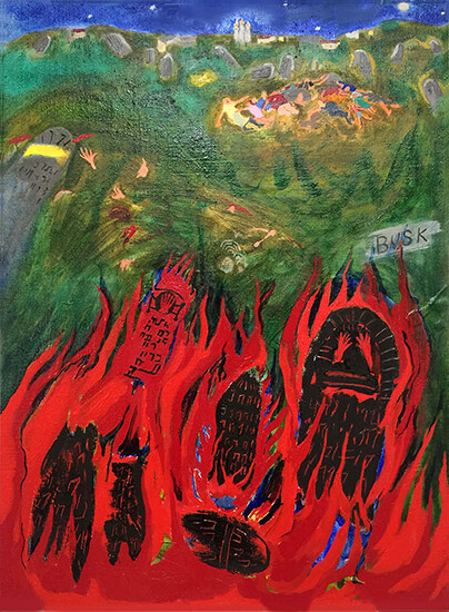painting, Burning Busk, by Nina Talbot