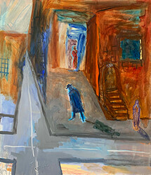 painting, Janowska Ghetto, by Nina Talbot