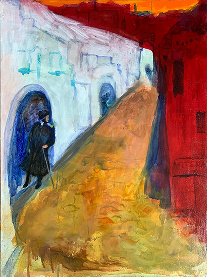 painting, Lwow Ghetto, by Nina Talbot