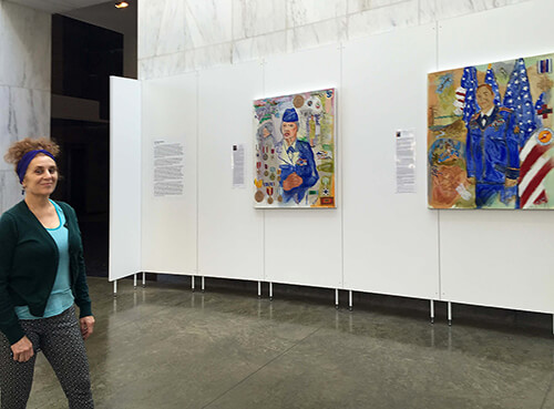 Nina Talbot at the exhibition of Our Women Veterans at Women In Military Service For America Memorial Foundation in Arlington, Va.