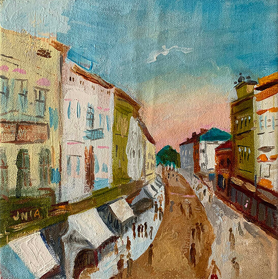 painting, Ożoga Street, by Nina Talbot