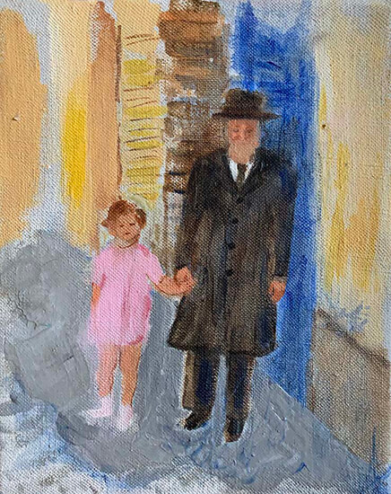 painting, Srul and Adela, by Nina Talbot
